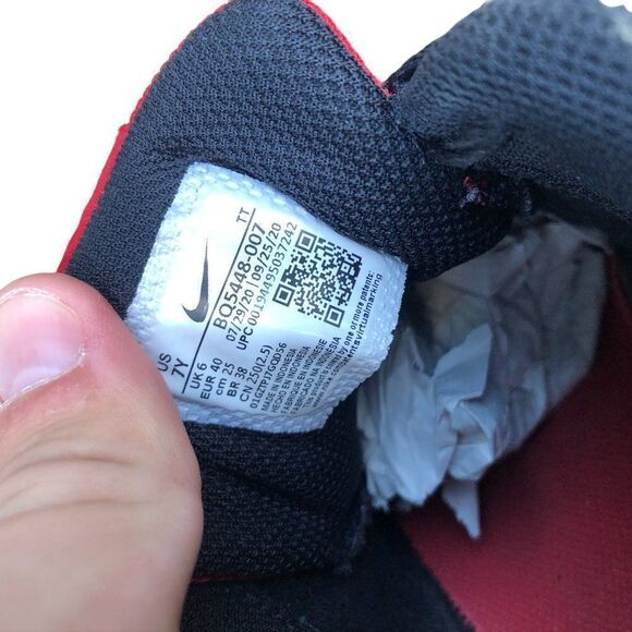 NIKE court borough low 2 'Bred' black university red size 8.5 - Picture 7 of 15